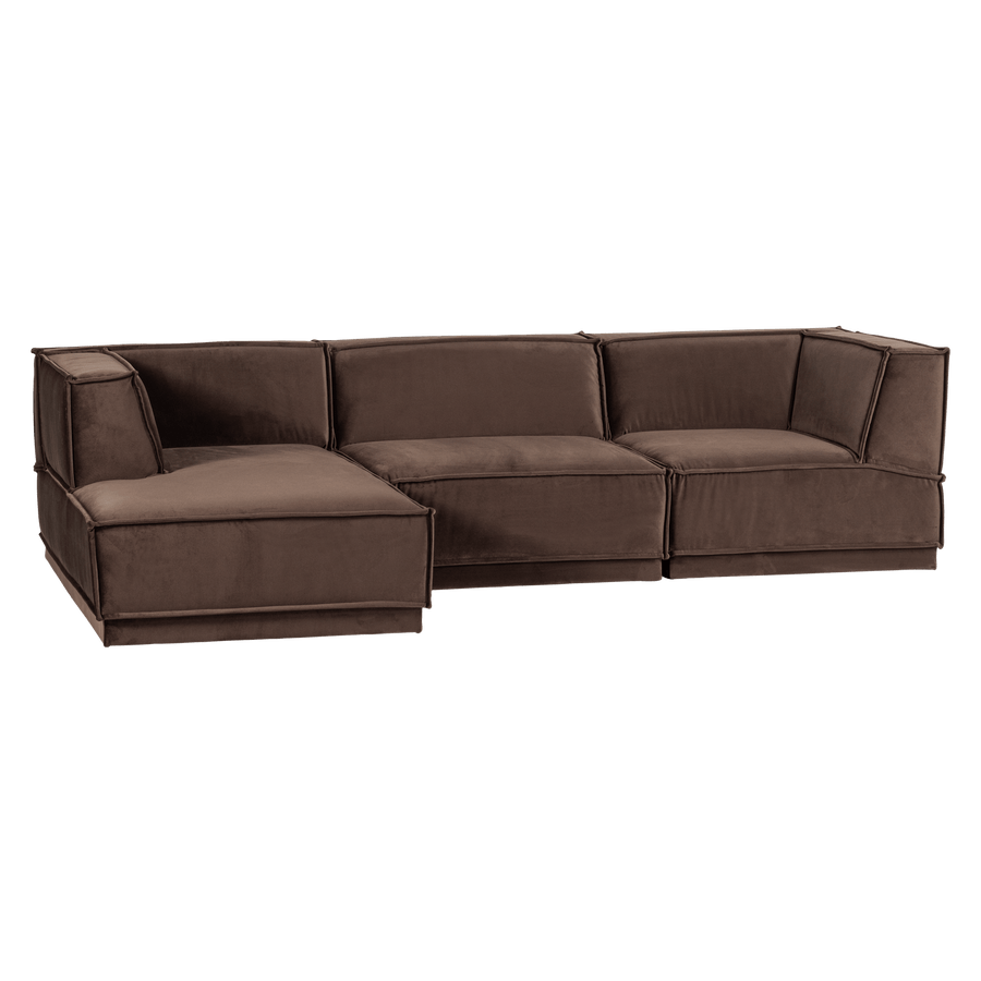 MANU CHAISE LONGUE BANK LINKS VELVET BRUIN [fsc]