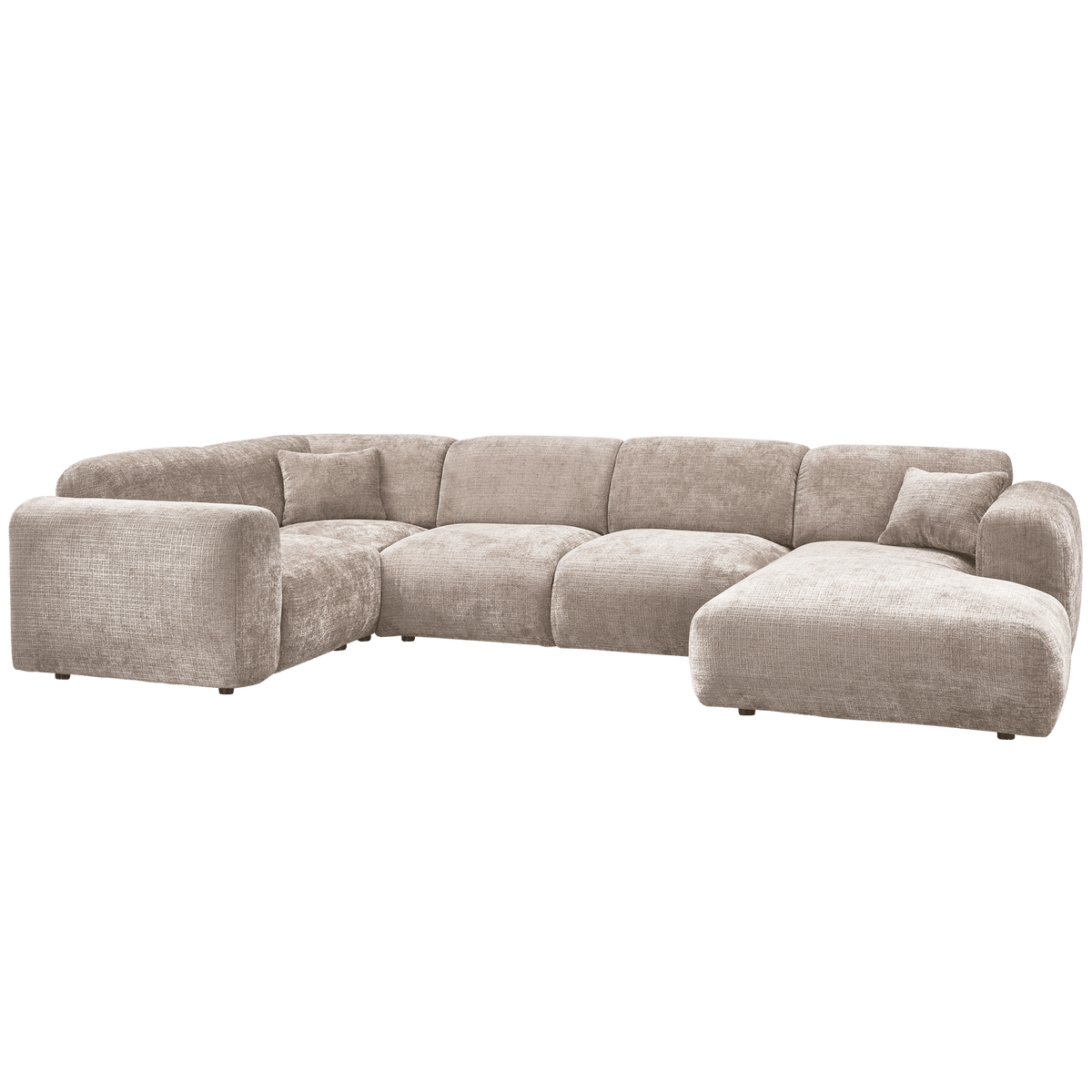 CLOUD HOEKBANK LINKS GEWEVEN CHENILLE NATUREL