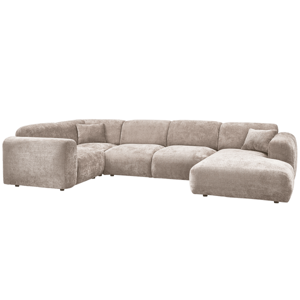 CLOUD HOEKBANK LINKS GEWEVEN CHENILLE NATUREL