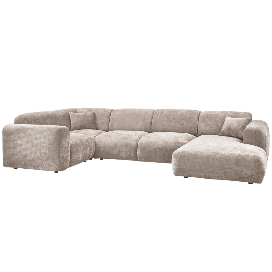 CLOUD HOEKBANK LINKS GEWEVEN CHENILLE NATUREL
