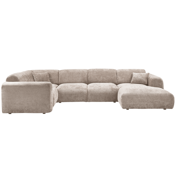 CLOUD HOEKBANK LINKS GEWEVEN CHENILLE NATUREL