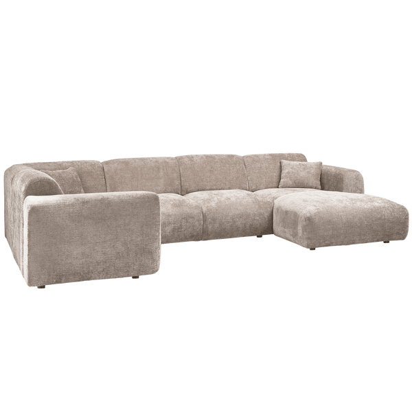 CLOUD HOEKBANK LINKS GEWEVEN CHENILLE NATUREL