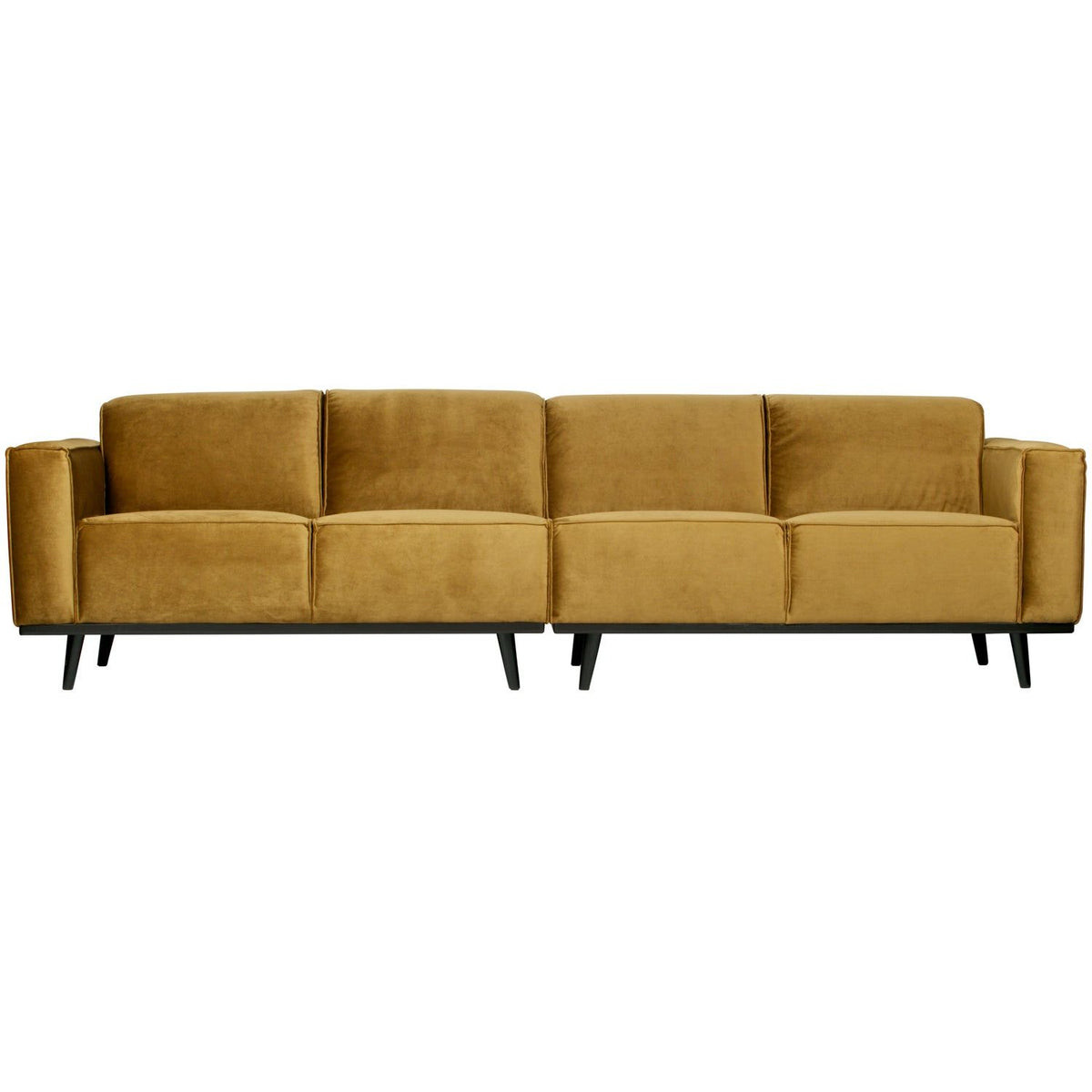 STATEMENT 4-ZITS BANK 280 CM VELVET HONINGGEEL