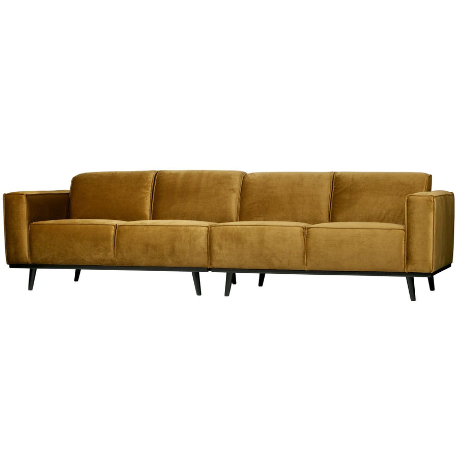 STATEMENT 4-ZITS BANK 280 CM VELVET HONINGGEEL