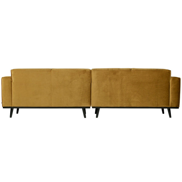 STATEMENT 4-ZITS BANK 280 CM VELVET HONINGGEEL