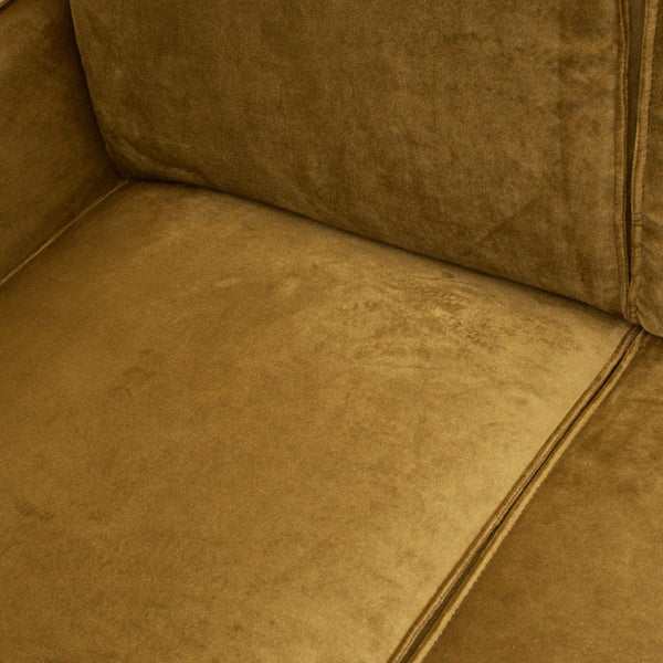STATEMENT 4-ZITS BANK 280 CM VELVET HONINGGEEL