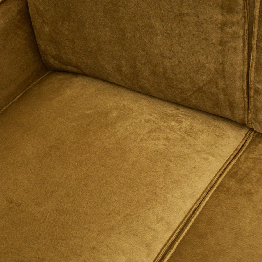 STATEMENT 4-ZITS BANK 280 CM VELVET HONINGGEEL