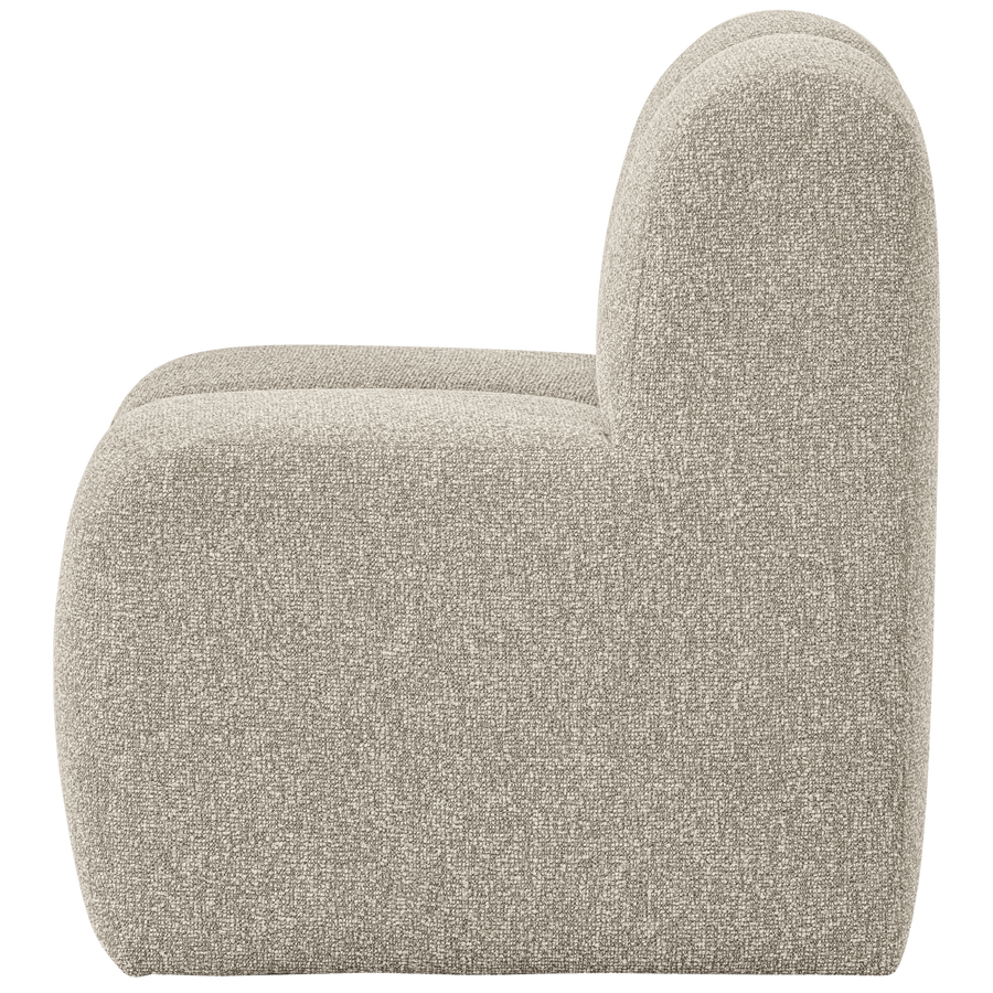 MOJO EETBANK 84 CM MET RUGLEUNING BOUCLE BEIGE MELANGE