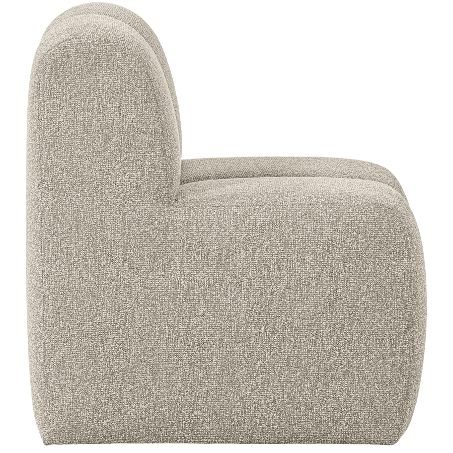 MOJO EETBANK 84 CM MET RUGLEUNING BOUCLE BEIGE MELANGE