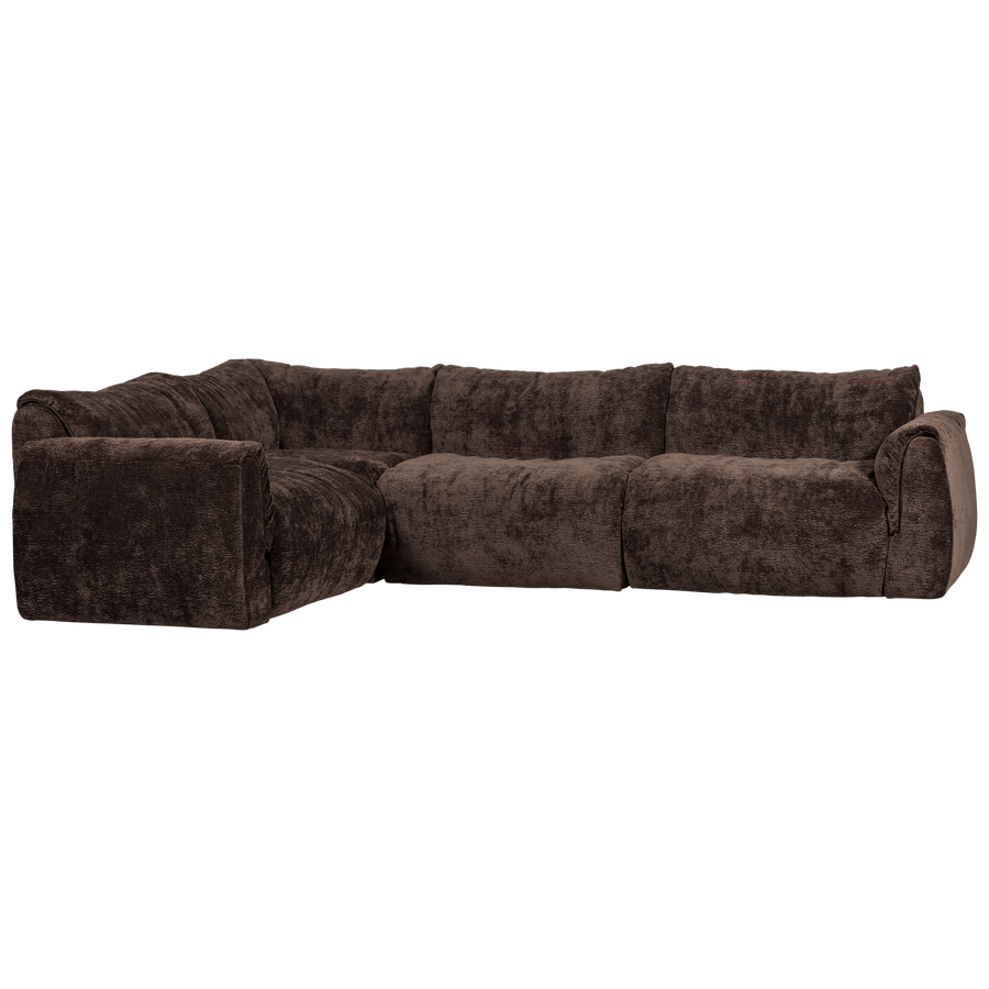 BAGGY HOEKBANK LINKS 3D CHENILLE DONKERBRUIN