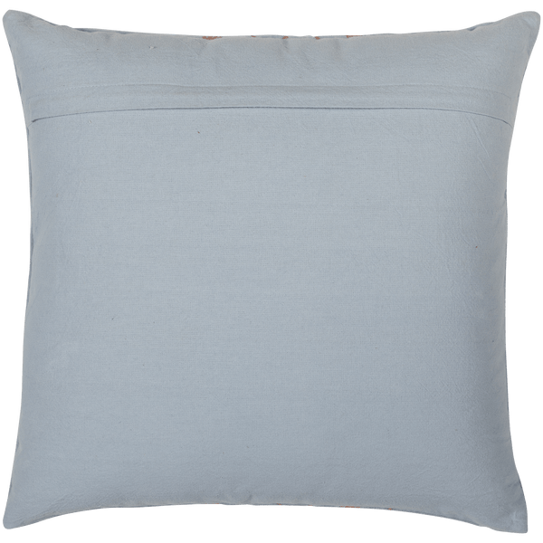 LAON Kussen VELVET NATUREL/BLAUW - SET VAN 3