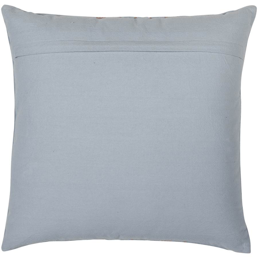 LAON Kussen VELVET NATUREL/BLAUW - SET VAN 3