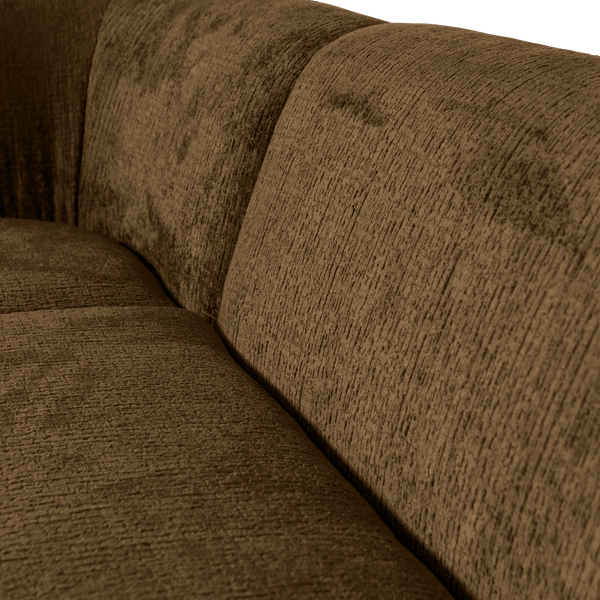 SLOPING HOEKBANK LINKS STRUCTURE VELVET BRASS