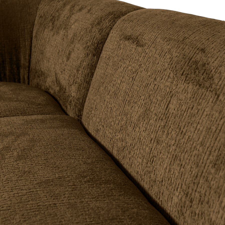 SLOPING HOEKBANK LINKS STRUCTURE VELVET BRASS