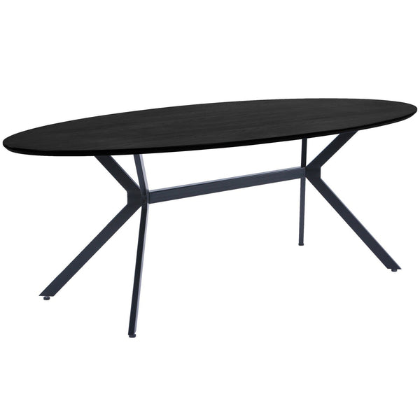 BRUNO EETTAFEL OVAAL MDF ZWART 220X100 CM