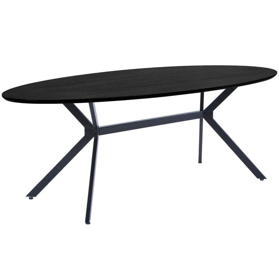 BRUNO EETTAFEL OVAAL MDF ZWART 220X100 CM