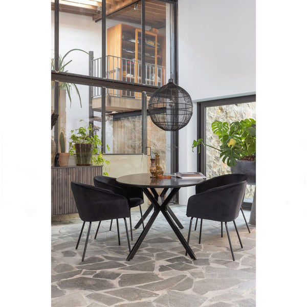 BRUNO EETTAFEL OVAAL MDF ZWART 220X100 CM