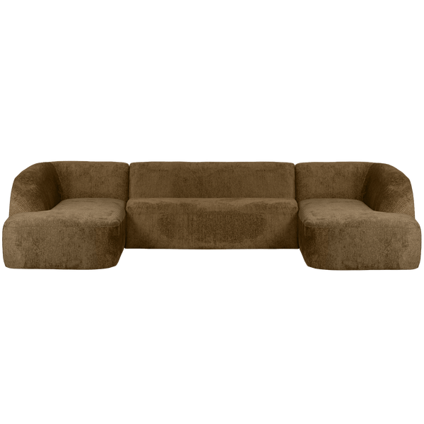 SLOPING U-VORM BANK STRUCTURE VELVET BRASS