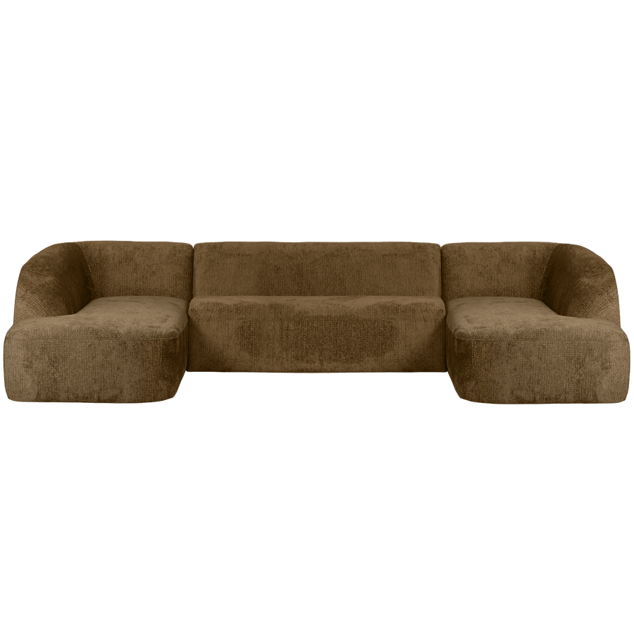 SLOPING U-VORM BANK STRUCTURE VELVET BRASS