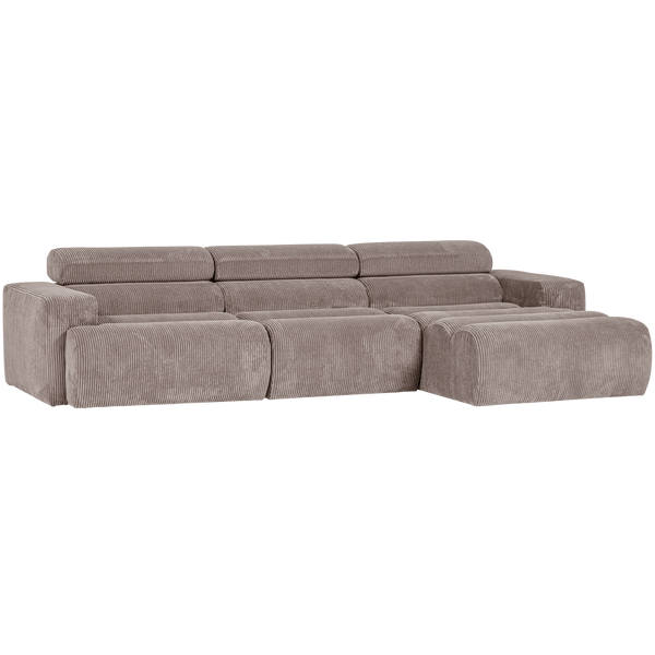 NOVI CHAISE LONGUE BANK RECHTS RIBSTOF ZAND