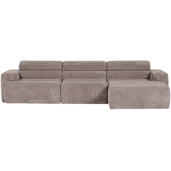 NOVI CHAISE LONGUE BANK RECHTS RIBSTOF ZAND