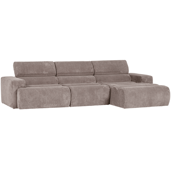 NOVI CHAISE LONGUE BANK RECHTS RIBSTOF ZAND