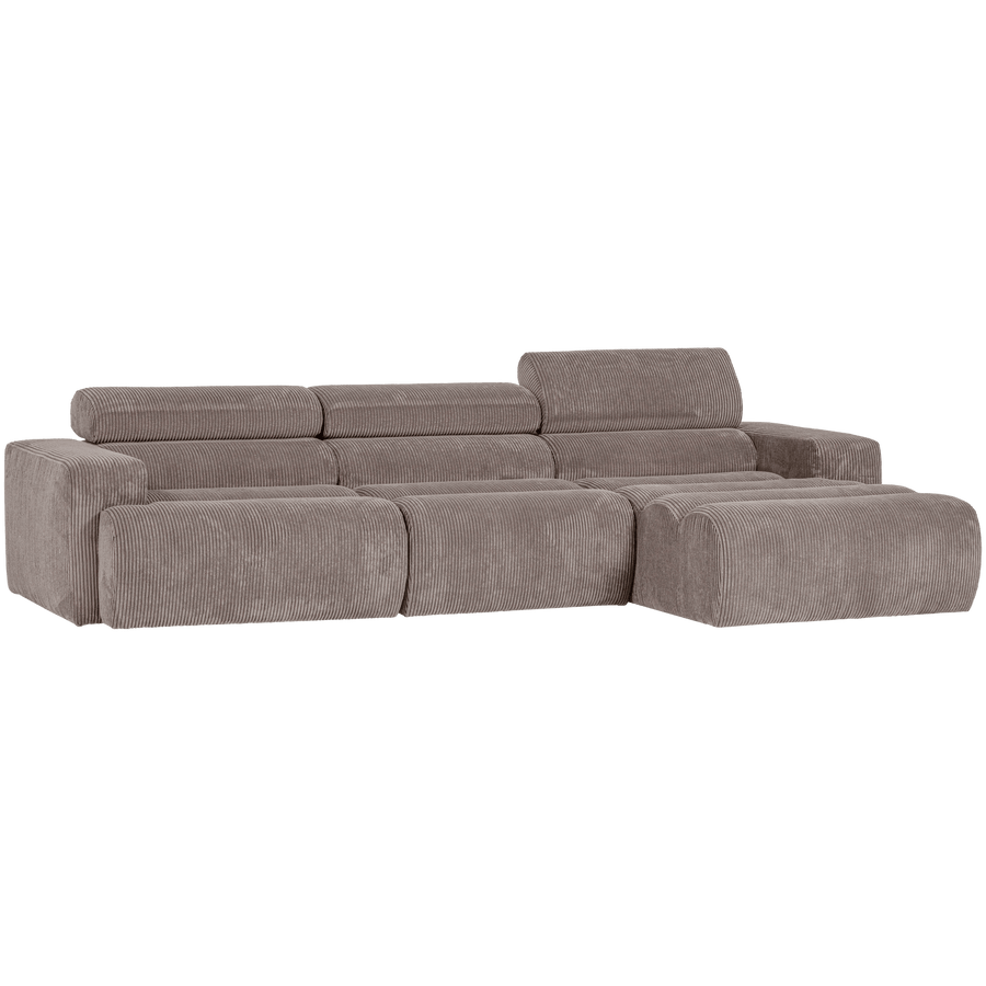 NOVI CHAISE LONGUE BANK RECHTS RIBSTOF ZAND