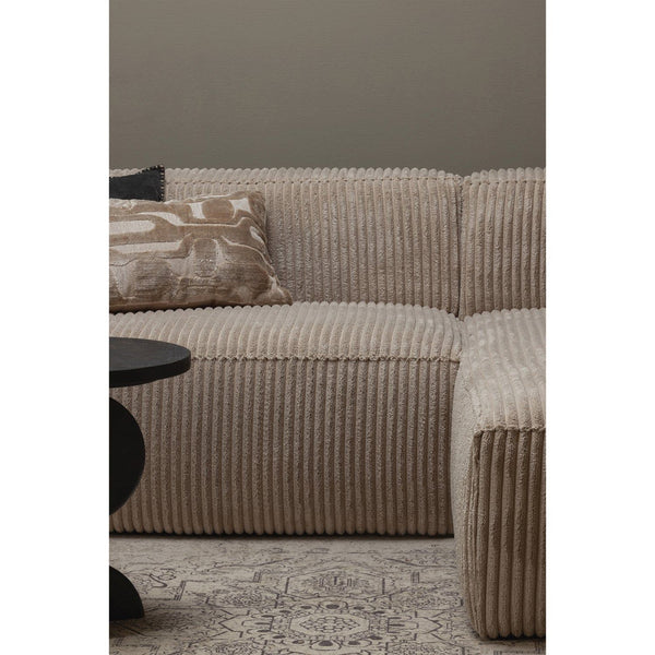 BEAN CHAISE LONGUE BANK RECHTS RIBSTOF TRAVERTIN