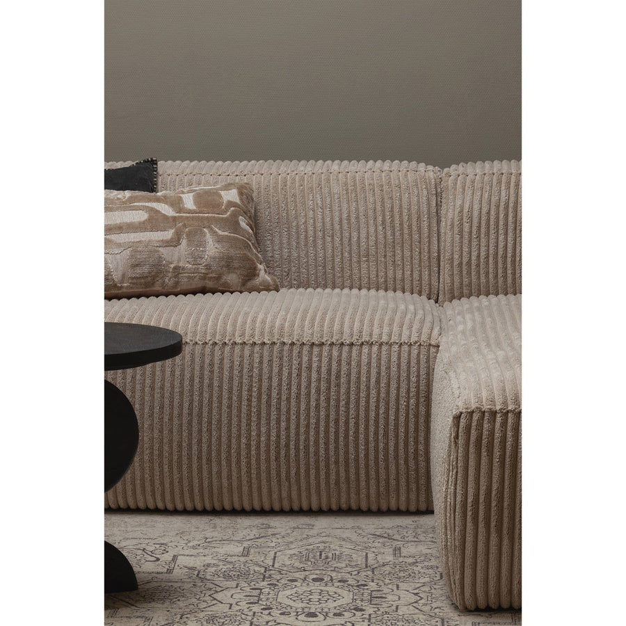 BEAN CHAISE LONGUE BANK RECHTS RIBSTOF TRAVERTIN