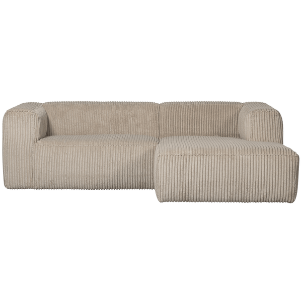 BEAN CHAISE LONGUE BANK RECHTS RIBSTOF TRAVERTIN