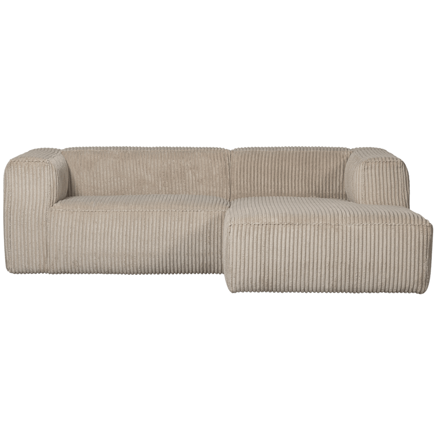 BEAN CHAISE LONGUE BANK RECHTS RIBSTOF TRAVERTIN