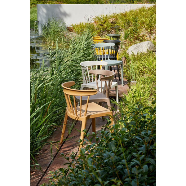 BLISS TUINSTOEL MET SPIJLEN KUNSTSTOF JADEGROEN
