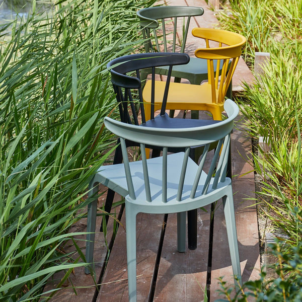 BLISS TUINSTOEL MET SPIJLEN KUNSTSTOF JADEGROEN