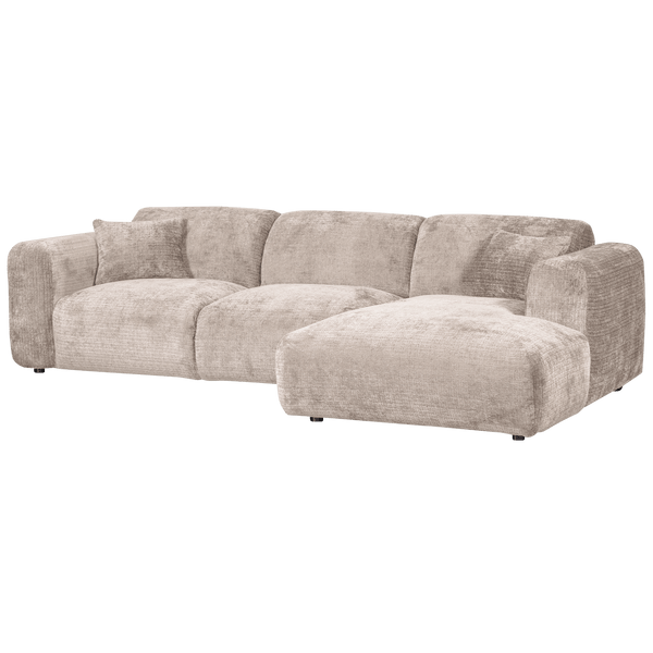 CLOUD CHAISE LONGUE BANK RECHTS CHENILLE NATUREL