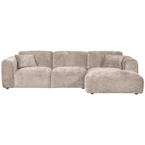 CLOUD CHAISE LONGUE BANK RECHTS CHENILLE NATUREL