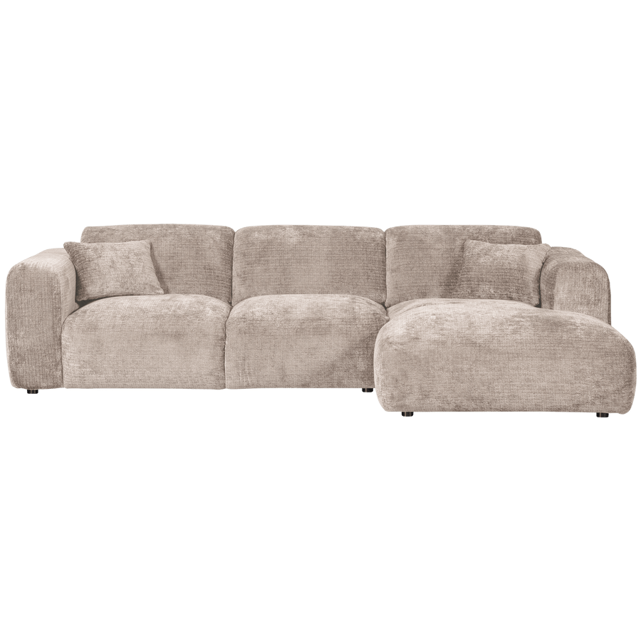 CLOUD CHAISE LONGUE BANK RECHTS CHENILLE NATUREL