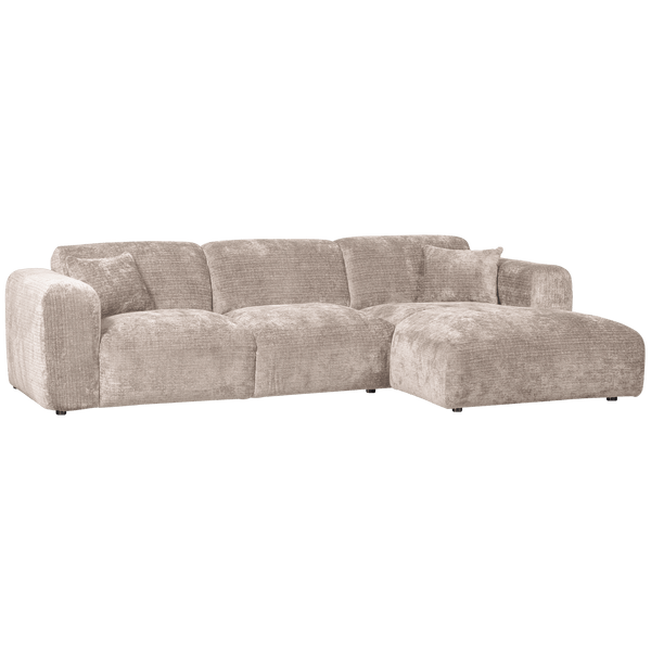 CLOUD CHAISE LONGUE BANK RECHTS CHENILLE NATUREL