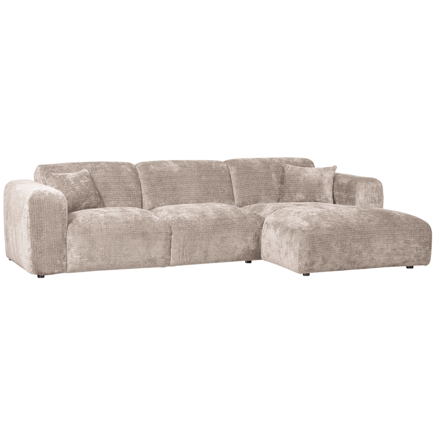 CLOUD CHAISE LONGUE BANK RECHTS CHENILLE NATUREL