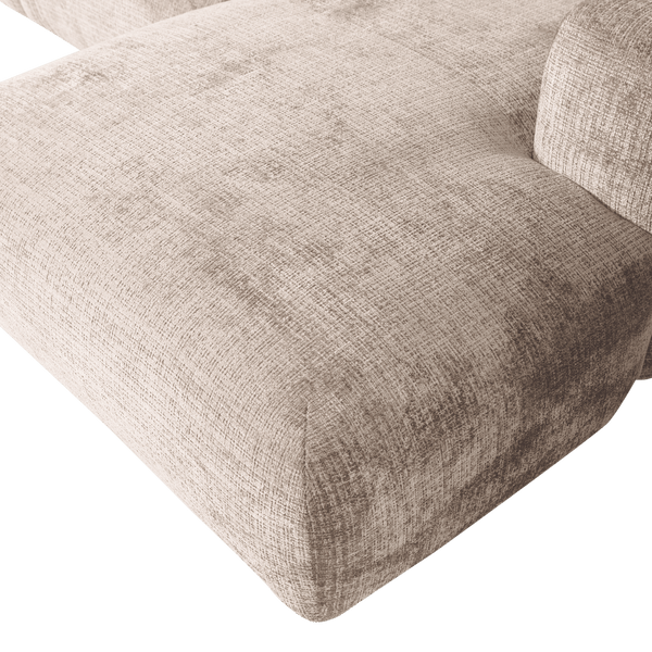 CLOUD CHAISE LONGUE BANK RECHTS CHENILLE NATUREL