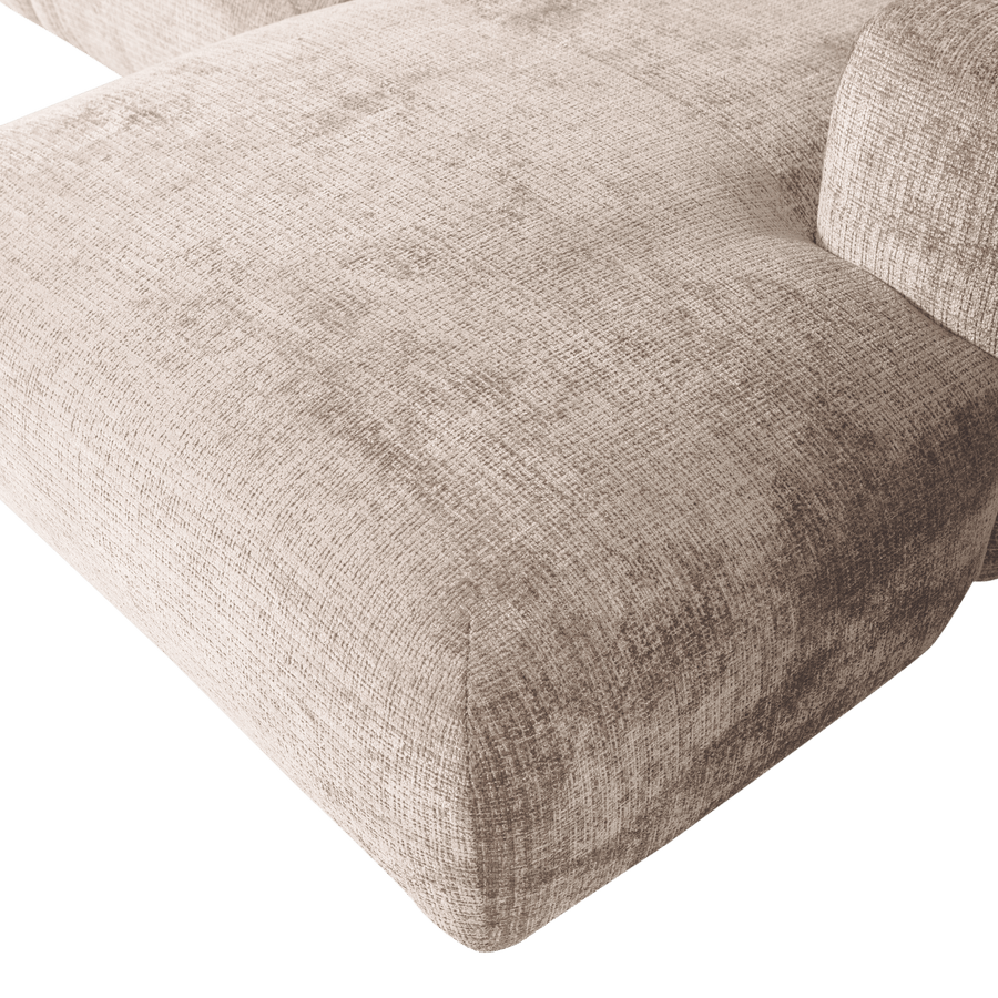 CLOUD CHAISE LONGUE BANK RECHTS CHENILLE NATUREL