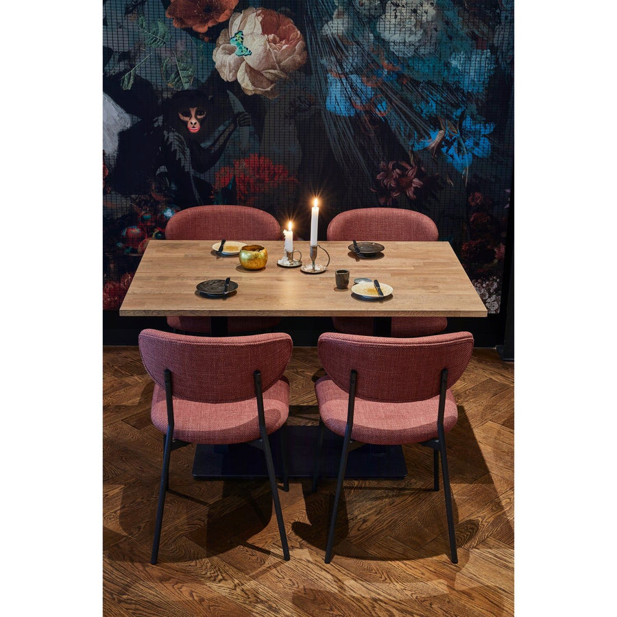 BISTRO DUBBELE VIERKANTE BUISVOET METAAL MATZWART 72X80X40CM