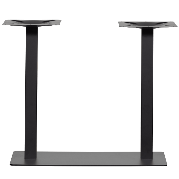 BISTRO DUBBELE VIERKANTE BUISVOET METAAL MATZWART 72X80X40CM