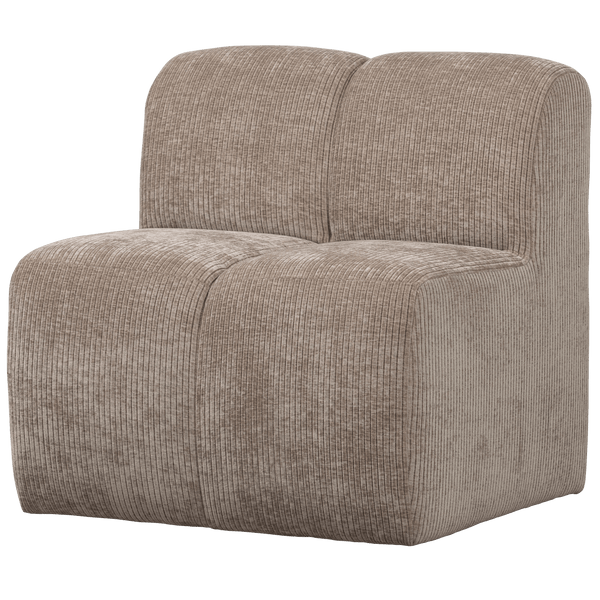 MOJO EETBANK 84 CM MET RUGLEUNING RIBSTOF DONKERZAND