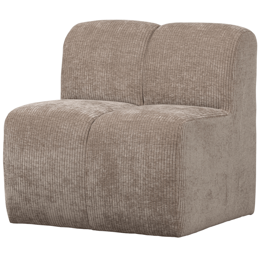 MOJO EETBANK 84 CM MET RUGLEUNING RIBSTOF DONKERZAND