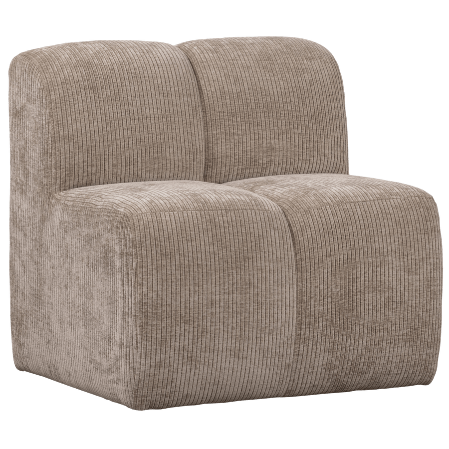 MOJO EETBANK 84 CM MET RUGLEUNING RIBSTOF DONKERZAND