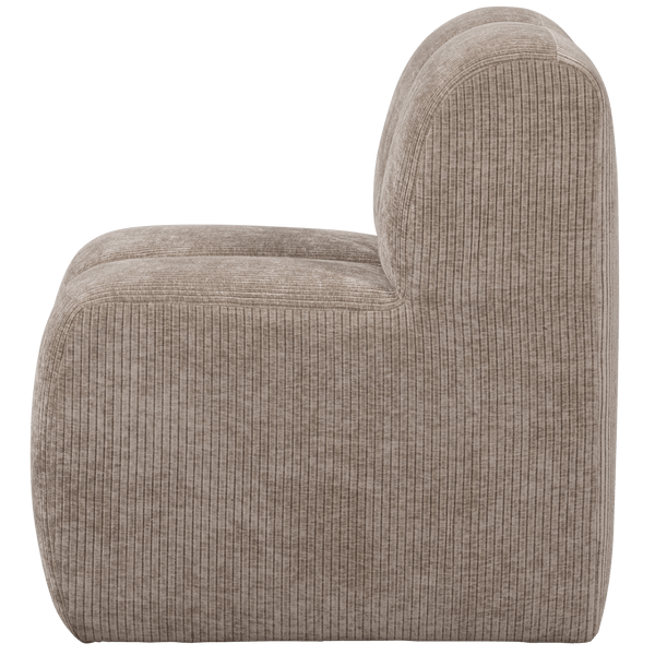 MOJO EETBANK 84 CM MET RUGLEUNING RIBSTOF DONKERZAND
