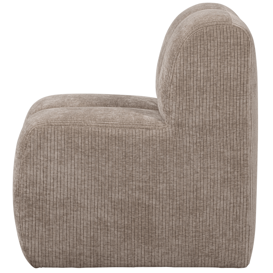 MOJO EETBANK 84 CM MET RUGLEUNING RIBSTOF DONKERZAND