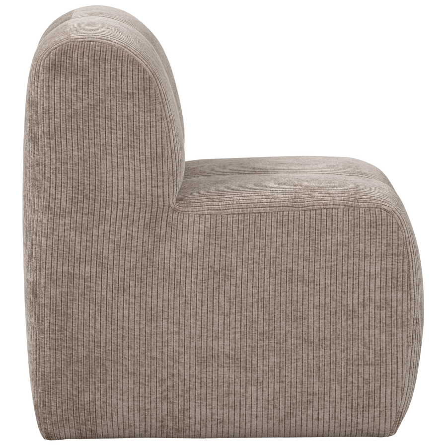 MOJO EETBANK 84 CM MET RUGLEUNING RIBSTOF DONKERZAND