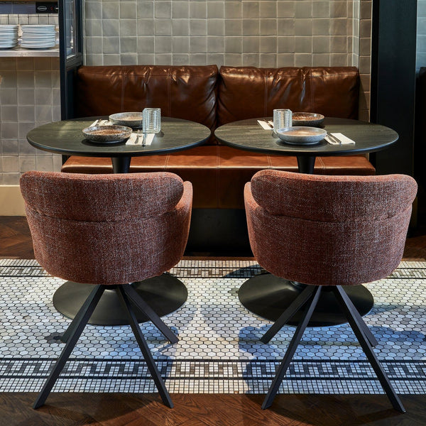 BISTRO TROMPETVOET METAAL MATZWART 72XO60 CM