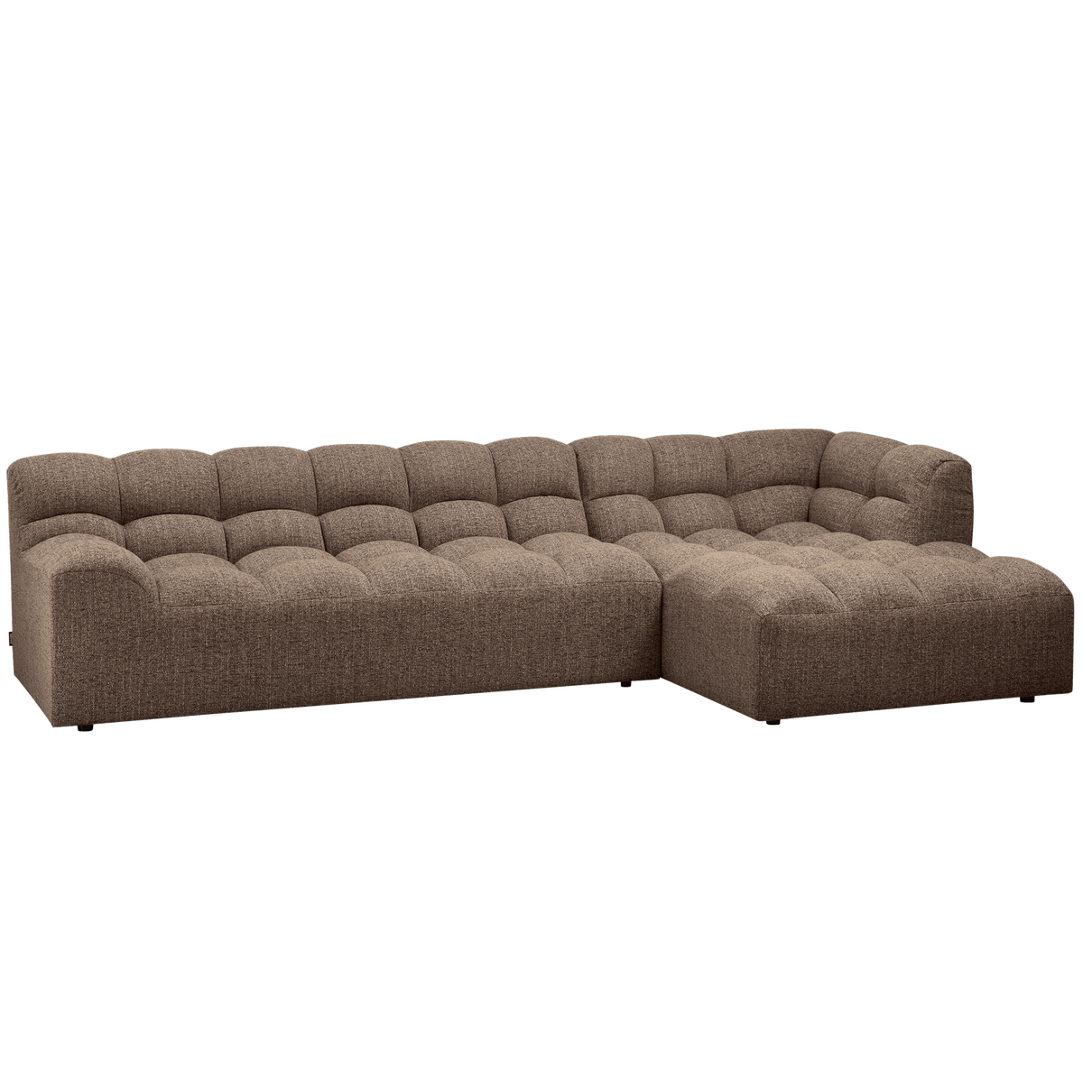 ALLURE CHAISE LONGUE RECHTS GEWEVEN STOF DONKERBRUIN MELANGE